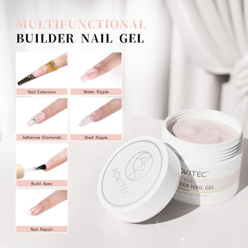 Aokitec Pink Extension Gel Nail Kit 60g Hard Gel